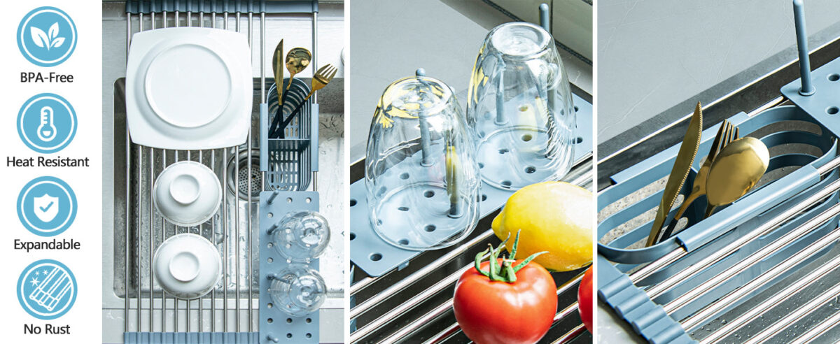 GoMaihe Expandable Roll Up Dish Drying Rack - Image 8