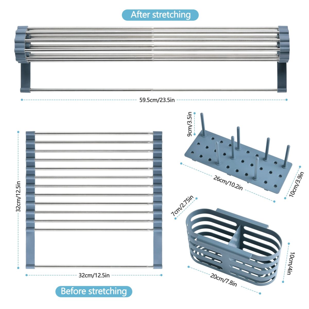 GoMaihe Expandable Roll Up Dish Drying Rack - Image 3