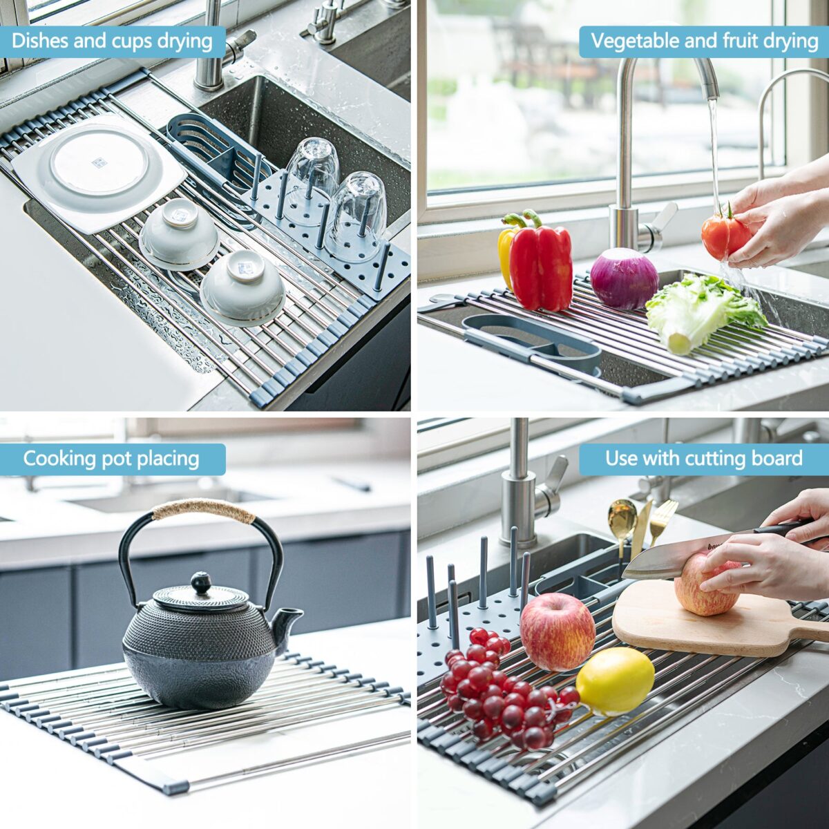 GoMaihe Expandable Roll Up Dish Drying Rack - Image 4