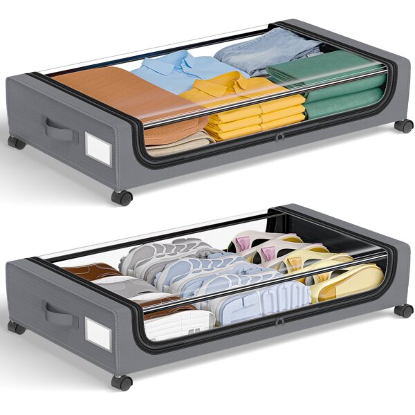 GoMaihe Under Bed Storage Container with Wheels (Set of 2)
