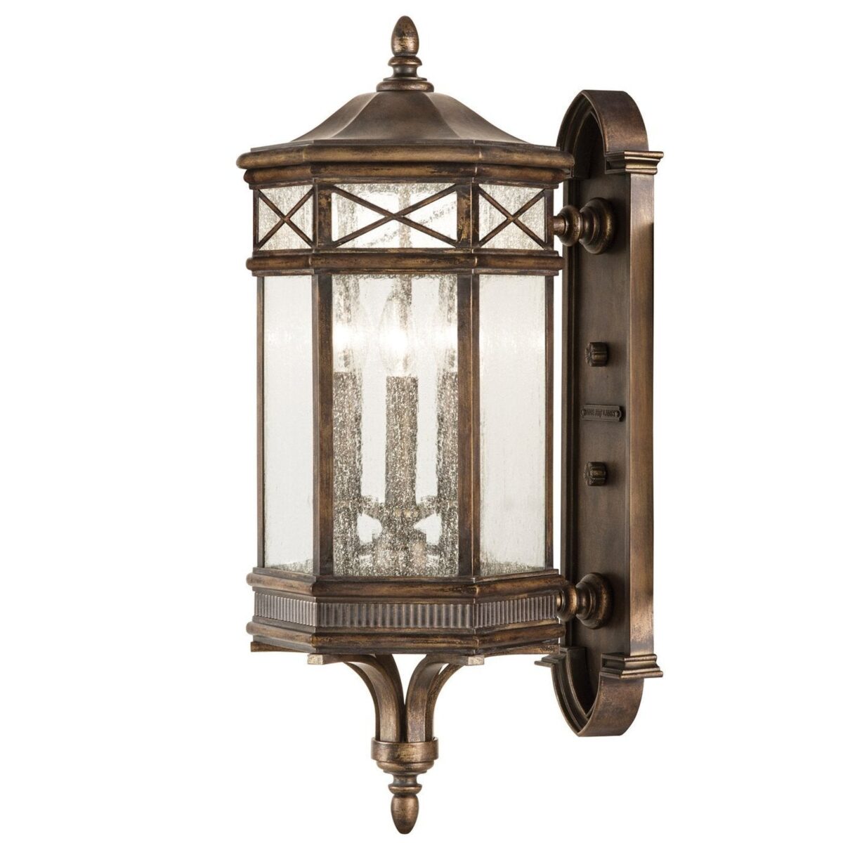 Fine Art Holland Park 3 Light 27 inch Bronze Outdoor Wall Sconce - Image 1