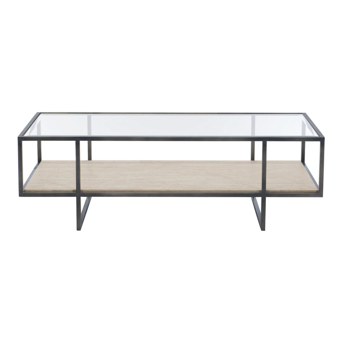 Bernhardt Harlow Metal Rectangular Cocktail Table - Image 1