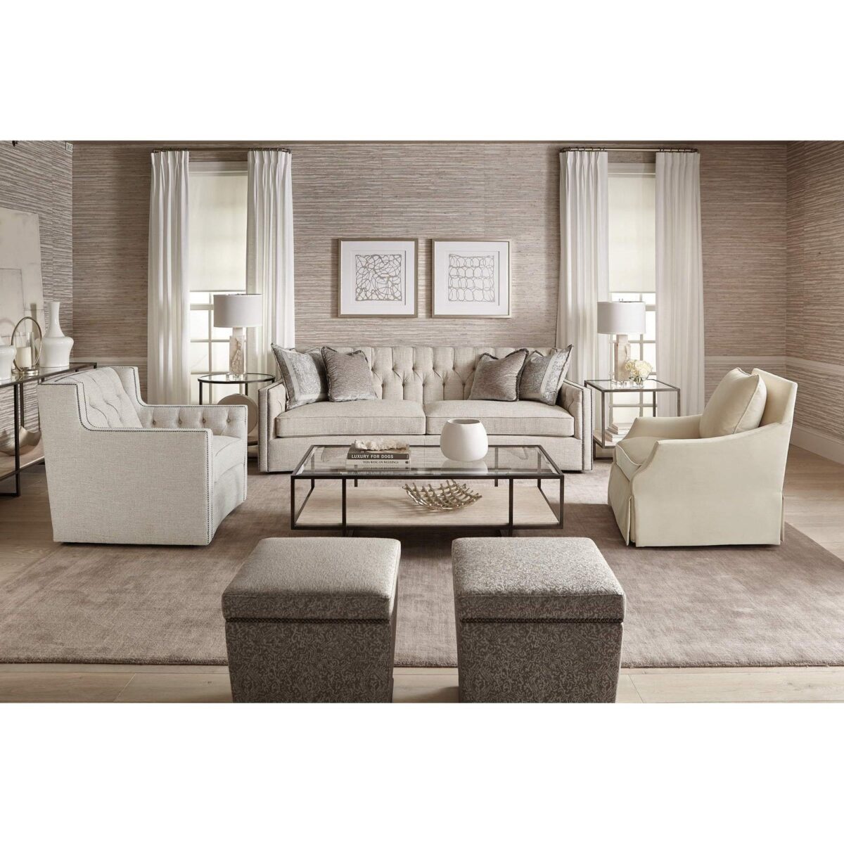Bernhardt Harlow Metal Rectangular Cocktail Table - Image 3