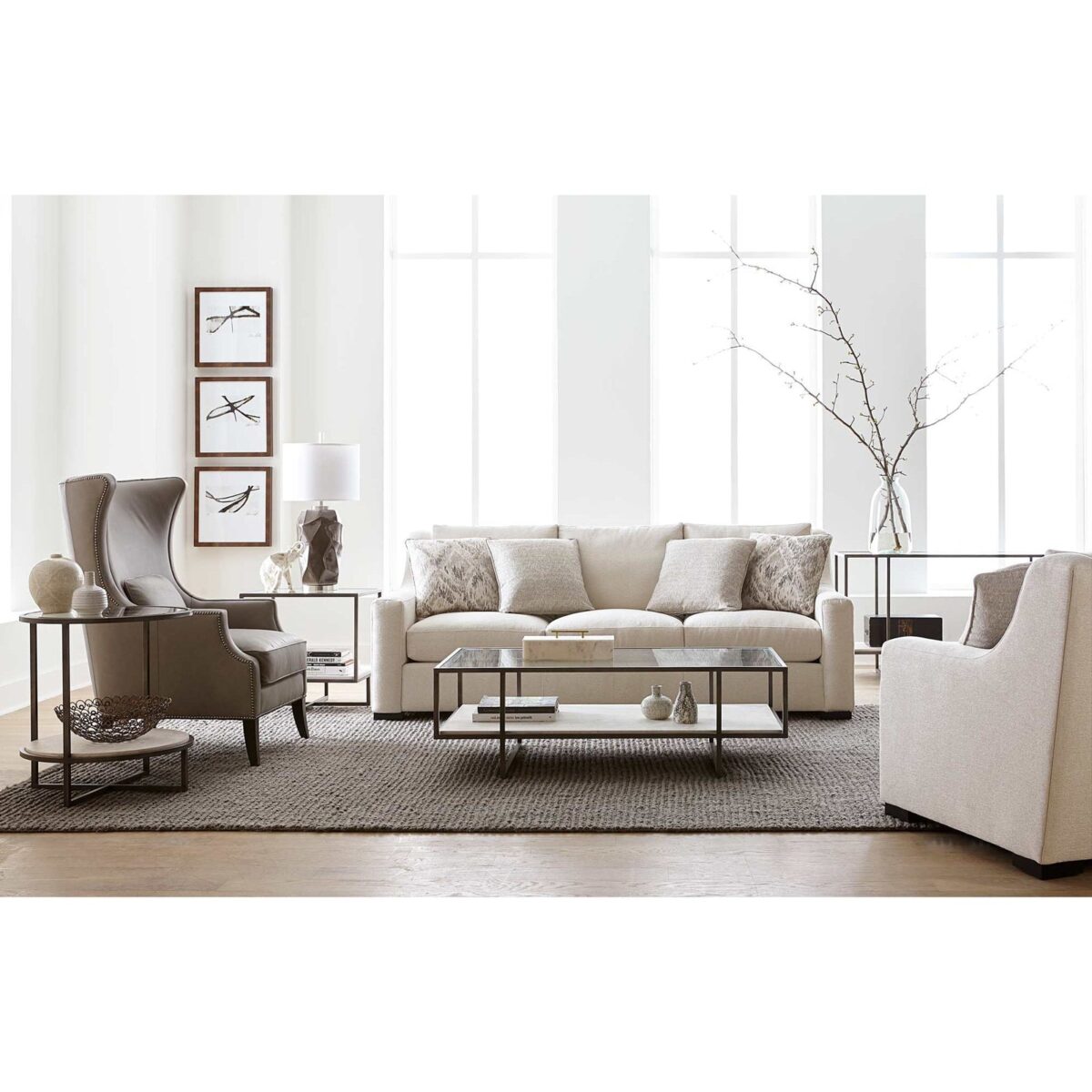 Bernhardt Harlow Metal Rectangular Cocktail Table - Image 10