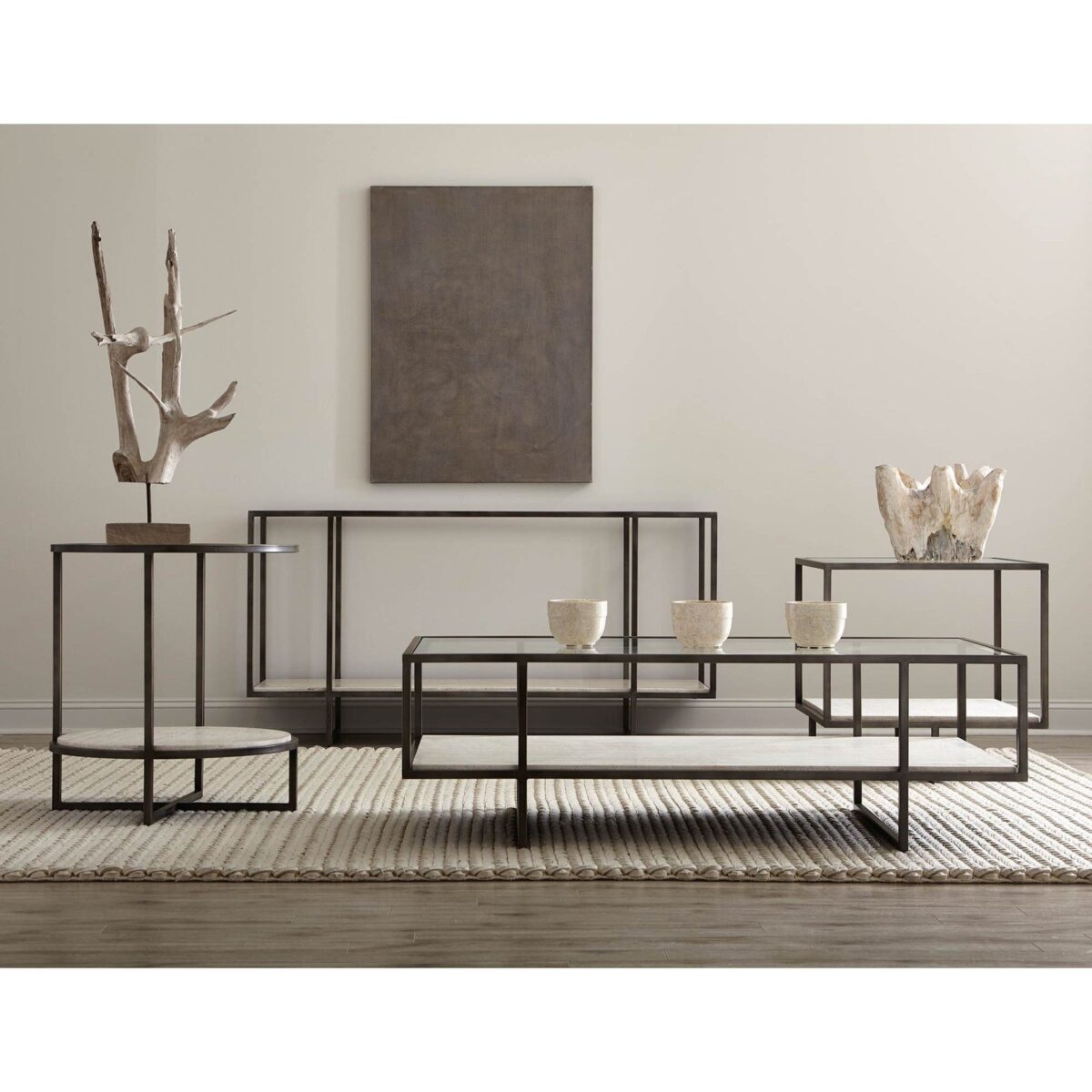 Bernhardt Harlow Metal Rectangular Cocktail Table - Image 2